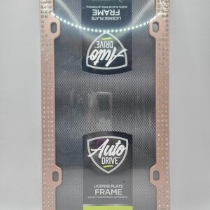 Auto Drive Rosegold Metal‎ License Plate Frame